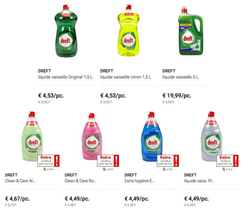 Comparatif produits de ménage liquide vaisselle