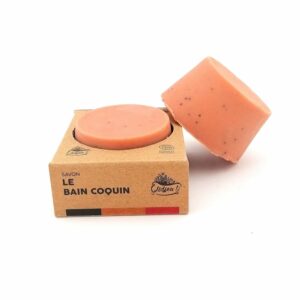 Savon Le Bain Coquin naturel et bio exfoliant à l'huile de noyau d'abricot fabriqué par Lîdjeu vendu par Lilycraft